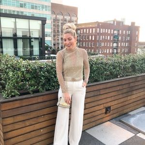 Gracie sheer star top in gold Revolve Superdown